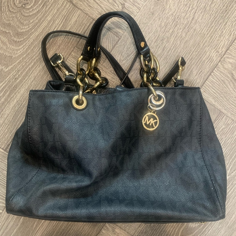 Michael Kors Black Leather Tote Bag
